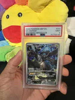 Pokemon N's Zekrom 031 Mega Evolution Black Star Promo PSA 9 Full Art ETB - Image 1