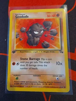 Geodude 47/62 Common Fossil Pokemon Unlimited LP - Image 1