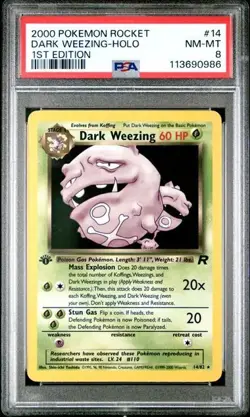 2000 POKEMON ROCKET DARK WEEZING HOLO PSA 8 NM MT 1ST EDITION #31 - Image 1