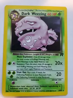 Dark Weezing Team Rocket Holo Base Pokemon Card WOTC - Image 1