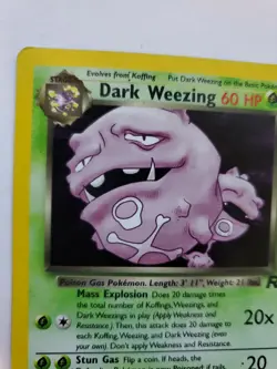 Dark Weezing Team Rocket Holo Base Pokemon Card WOTC - Image 3