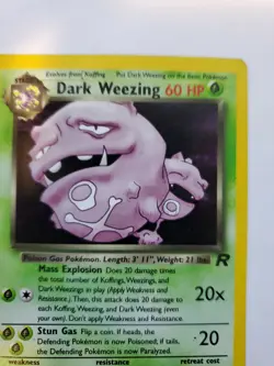 Dark Weezing Team Rocket Holo Base Pokemon Card WOTC - Image 4