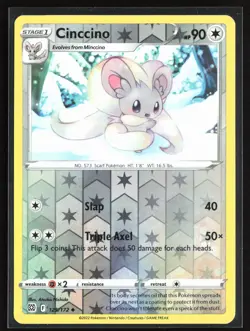 Pokemon TCG - Cinccino Reverse Holo Uncommon SWSH09: Brilliant Stars 125/172 NM - Image 1