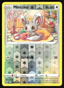 Pokemon TCG - Minccino (146) Reverse Holo Common SWSH01: Sword & Shield Base Set - Image 1