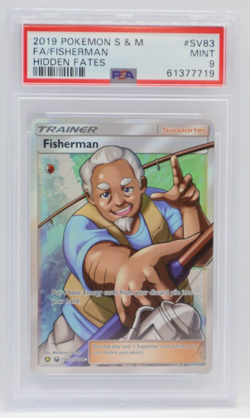 2019 Pokemon Sun & Moon Hidden Fates Full Art #SV83 - PSA Mint 9 - FISHERMAN - Image 1