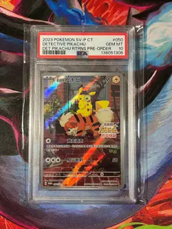 Pokemon Detective Pikachu Returns Preorder Japanese Promo 098/SV-P PSA 10 - Image 1