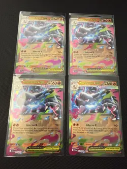 Pokemon TCG Pocket Mega Charizard X EX & Y EX Holo Lot 4x English 013/094 - Image 1