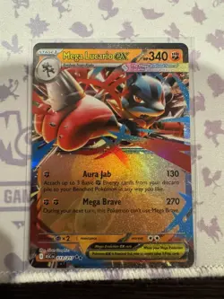 Pokemon TCG Mega Lucario EX 113/217 ASCENDED HEROES Holo EN NM - Image 1