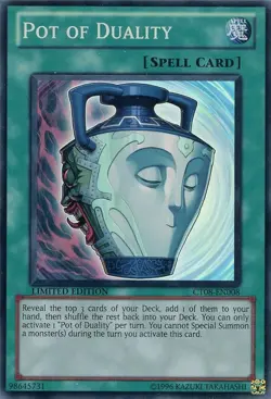 YUGIOH 3x Pot of Duality x3 CT08-EN008 2011 Super Limited Edition - NM - Image 1