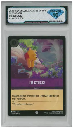 2023 Disney Lorcana Floodborn I'M STUCK #63 Cold Foil 💎 DSG 10 Gem Mint - Image 1