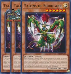 Yugioh! 3x Talons of Shurilane MP25-EN347 Common 1st Ed NM - Image 1