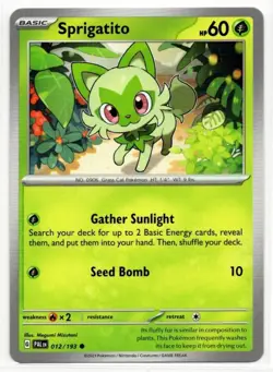 Pokemon - Paldea Evolved - 012/193 Sprigatito - NM/M - Image 1