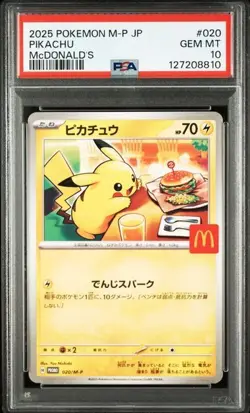 PSA 10 Pikachu 020/M-P McDonald's Happy Set Promo 2025 Pokemon Card Japanese - Image 1