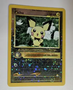 Pokemon TCG 35/53 Pichu Reverse Holo Black Star Promo - with SWIRL - Image 1