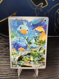 Ducklett 109/086 Illustration Rare IR - English Pokemon Full Art White Flare NM - Image 1