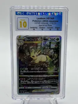2022 POKEMON JPN #210/172 LEAFEON VSTAR CGC 10 PERFECT - Image 1