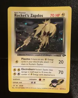 Pokemon Rocket's Zapdos Holo Rare Gym Heroes 15/132 WOTC Vintage 2000 - Image 1