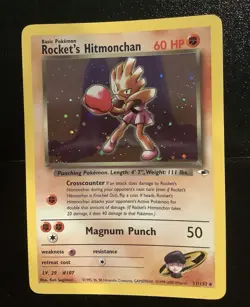 Pokemon Rocket's Hitmonchan Holo Rare Gym Heroes 11/132 WOTC Vintage 2000 - Image 1
