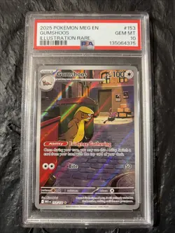 Gumshoos 153/132 IR Illustration Rare Holo Pokemon 2025 Mega Evolution PSA 10 - Image 1