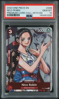 2023 ONE PIECE PREMIUM CARD COLLECTION 25TH EDITION #008 NICO ROBIN PSA 10 - Image 1