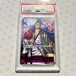 Zoro Juurou OP05-067 PSA 10 2nd ANNIVERSARY Complete Guide One Piece Promo Card - Image 1