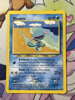 Wooper - 82/111 - Pokemon Neo Genesis Unlimited Card WOTC HP - Image 1