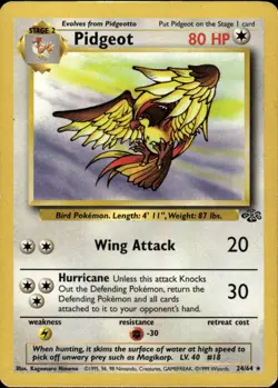 Pidgeot 24 Rare Jungle 24/64 Colorless Unlimited Pokemon Card - Image 1
