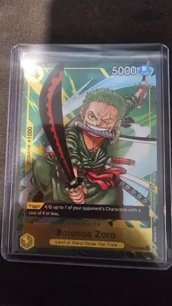 Bandai Roronoa Zoro P-042 One Piece Promotion Cards Promo 5000 Power ENG Foil - Image 1