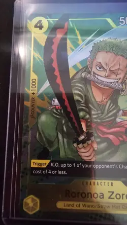 Bandai Roronoa Zoro P-042 One Piece Promotion Cards Promo 5000 Power ENG Foil - Image 5