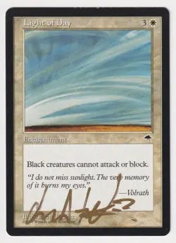 Gold Signed Light of Day HP Tempest Artist Drew Tucker 1997 MTG Magic Vintage! - Image 1