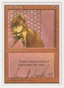 Gold Signed Hurr Jackal MP 4th Edition Artist Drew Tucker 1995 MTG Magic Rare! - Image 1