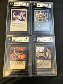 4 BGS 8 MTG Legends Pit Scorpion/Vampire Bats/Brine Hag/Remove Enchantments - Image 1