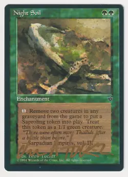 Gold Signed Night Soil LP Fallen Empires Artist Drew Tucker 1994 WOTC MTG Magic! - Image 1