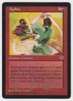 Gold Signed Agility HP Mirage Artist Drew Tucker 1996 WOTC MTG Magic Vintage EDH - Image 1