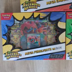 Pokemon TCG Ascended Heroes Mega Feraligatr Meganium & Emboar EX Box New Sealed - Image 3