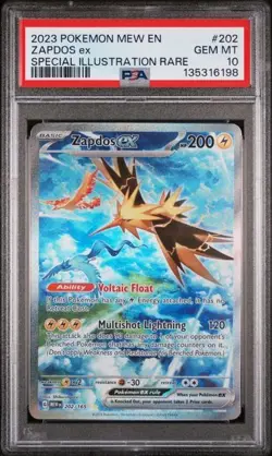PSA 10 Zapdos ex - 202/165 - 151 English - Pokemon - Read Description - Image 1