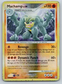 Machamp 31/130 Rare Diamond & Pearl Pokemon Reverse Holo Damaged - Image 1