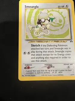 Pokemon Smeargle 11/75 Holo Swirl Neo Discovery Card - Image 4