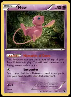 Mew 29/124 Holo Rare Fates Collide Pokemon Holo Near Mint - Image 1