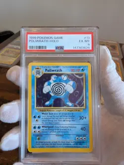 1999 POKEMON BASE SET UNLIMITED #13 POLIWRATH-HOLO PSA 6 - Image 1
