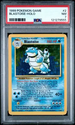 1999 BLASTOISE HOLO POKEMON BASE SET UNLIMITED #2 PSA 7 - Image 1