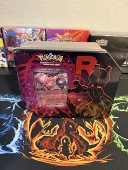 Team Rocket’s Tin Mewtwo EX Promo Factory Sealed Pokemon Card TCG - Image 1