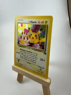 2000 Pokemon TCG Birthday Pikachu Holo Promo #24 WOTC Swirl Rare - Image 3