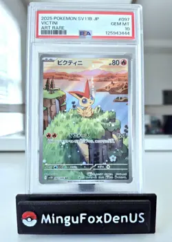 PSA 10 GEM MINT 💎 Victini #097/086 SV11B Art Rare Holo 2025 Pokemon TCG JPN - Image 1