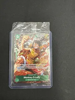 Monkey.D.Luffy P-135 Winner Stamp OP16 Pre-Release Event Promo Card Sealed - Image 1