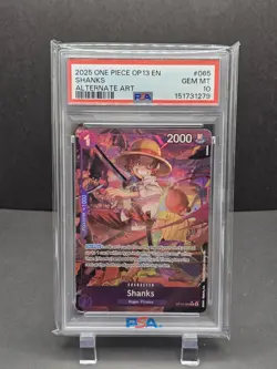 One Piece Op13 English Shanks Alternate Art Psa 10 - Image 1