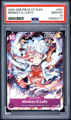 2024 ONE PIECE STARTER DECK ST18-PURPLE MONKEY D. LUFFY MONKEY D. LUFFY PSA 10 - Image 1