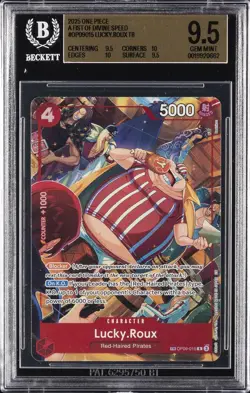 2025 ONE PIECE A FIST OF DIVINE SPEED TR #OP09015 LUCKY.ROUX BGS 9.5 - Image 1