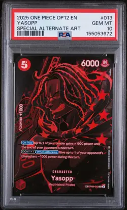2025 ONE PIECE OP12 LEGACY OF THE MASTER OP09-013 YASOPP SP ALT ART PSA 10 - Image 1