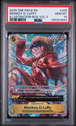 PSA 10 Monkey D. Luffy 2025 One Piece Promos Illustration Box Vol.3 #109 - Image 1
